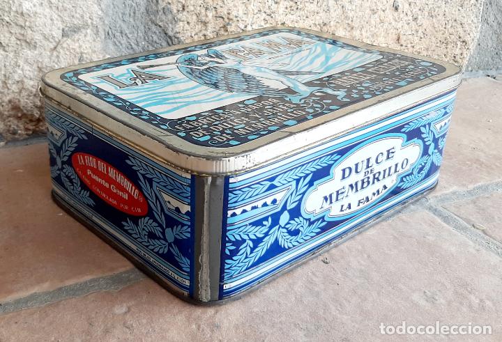 Cajas y cajitas met&aacute;licas: lata membrillo antigua, la fama