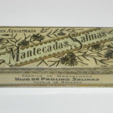 Cajas y cajitas metálicas: ANTIGUA CAJA DE HOJALATA MANTECADAS SALINAS TUDELA (NAVARRA), MIDE 20,5 X 7 X 4 CMS.. Lote 364640991