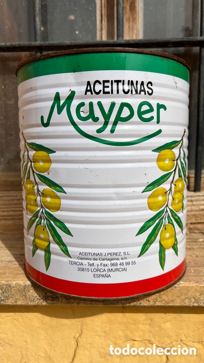 Cajas y cajitas met&aacute;licas: ANTIGUA LATA DE ACEITUNAS MAYPER, LORCA ( MURCIA )