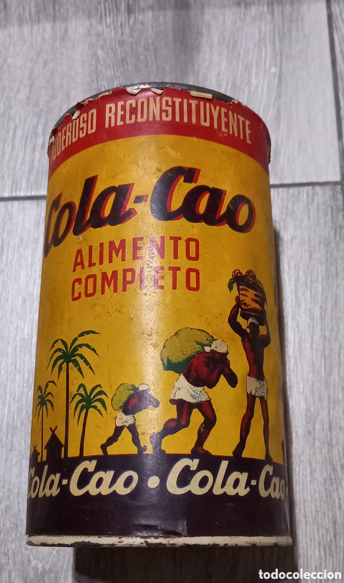 Cajas y cajitas met&aacute;licas: Antigua lata de Cola-Cao de cart&oacute;n y chapa