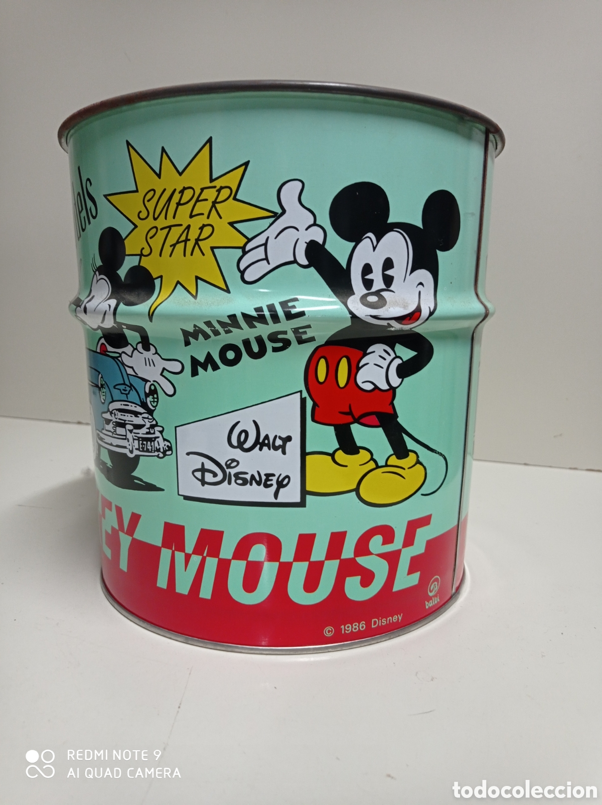 Blechdosen und Kisten: Cubo papelera infantil met&aacute;lica, a&ntilde;os 80 de la marca Balvi. nunca usada. Walt Disney.