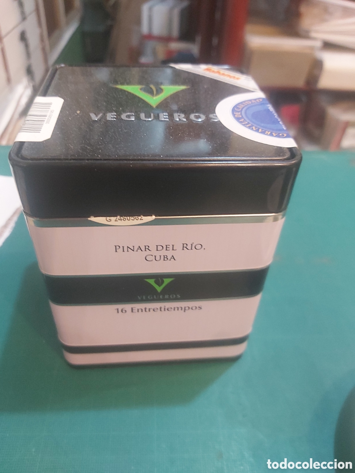 Blechdosen und Kisten: Caja vac&iacute;a Pinar del R&iacute;o Cuba 16 entretiempos habanos