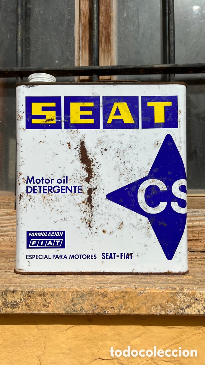 Cajas y cajitas met&aacute;licas: ANTIGUA LATA DE ACEITE PARA COCHE SEAT CS 5 litros