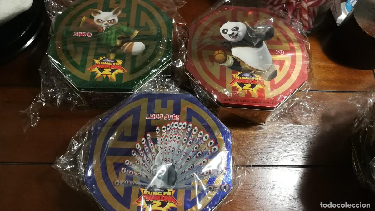 Cajas y cajitas met&aacute;licas: COLECCION 3 CAJAS METALICAS KUNG FU PANDA 2 NUEVAS - 18.CM DIAMETRO X 6.CM ALTO APROX