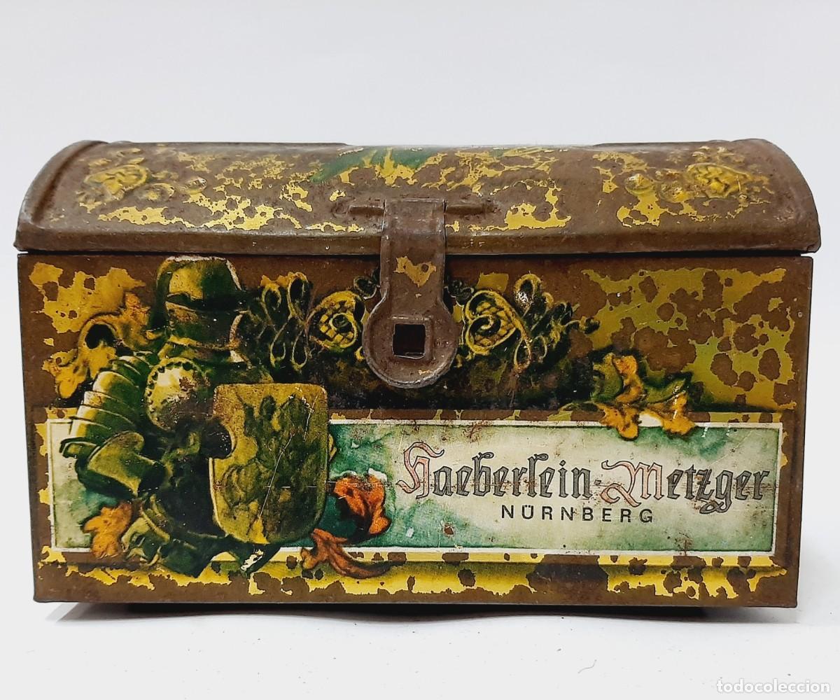 Cajas y cajitas met&aacute;licas: Caja de hojalata vintage N&uuml;rnberger Almendra y Elisen(8.3)