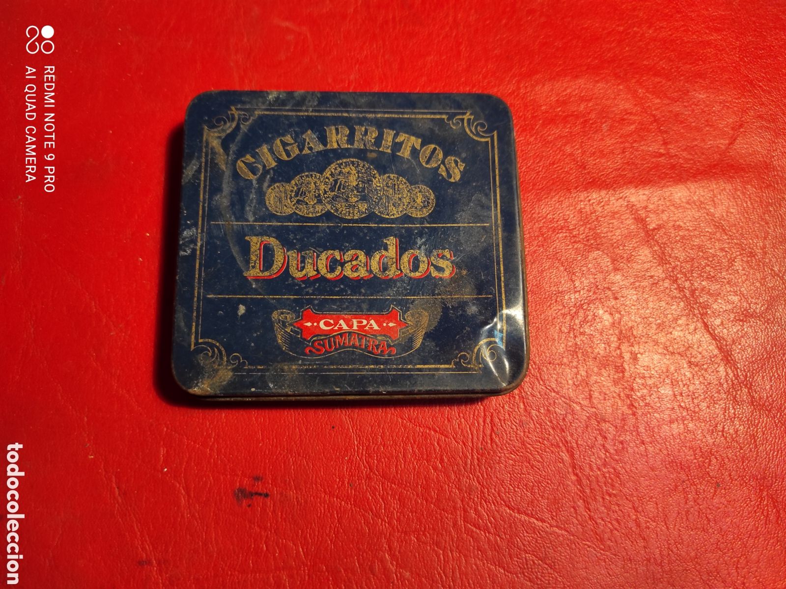 Cajas y cajitas met&aacute;licas: Antigua caja de chapa , cigarritos ducados