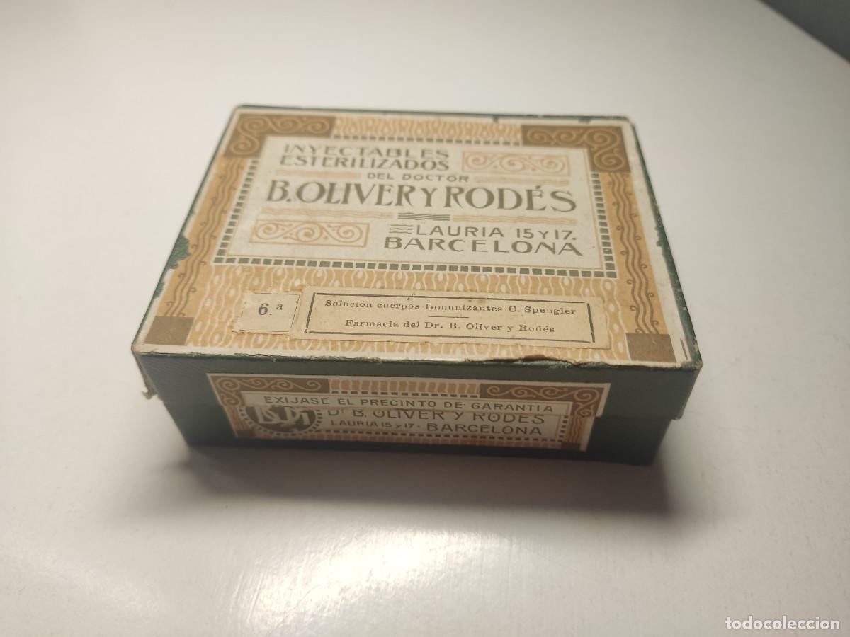 Cajas y cajitas met&aacute;licas: ANTIGUA CAJA DE FARMACIA - INYECTABLES ESTERILIZADOS - B. OLIVER Y RODES