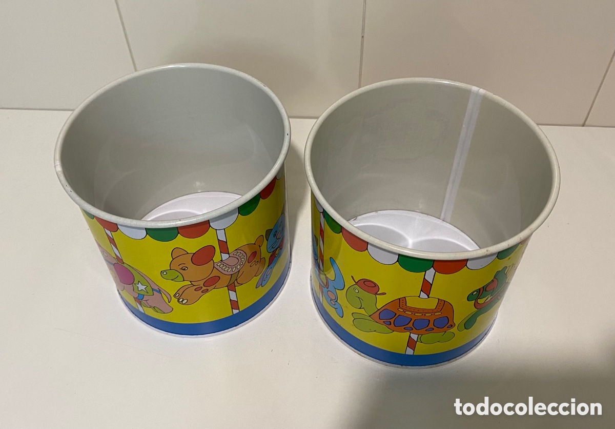 Cajas y cajitas met&aacute;licas: 2 botes decorados / mini papelera - Foto 2