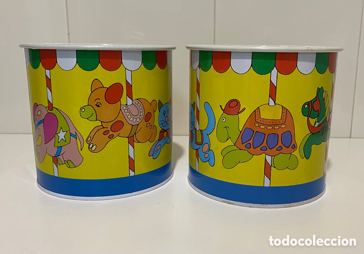 Cajas y cajitas met&aacute;licas: 2 botes decorados / mini papelera - Foto 1