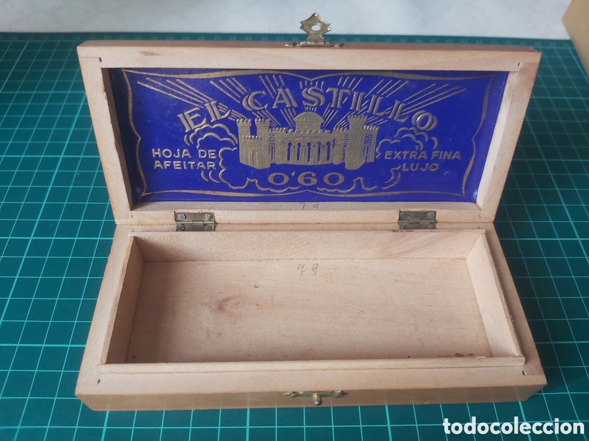 Blechdosen und Kisten: El castillo caja madera cuchillas de afeitar extra fina lujo