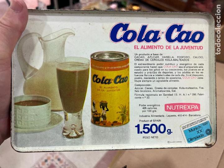 Bo&icirc;tes et petites bo&icirc;tes m&eacute;talliques: CAJA METALICA PUBLICIDAD DE COLA CAO - MEDIDA 22X15X10 CM