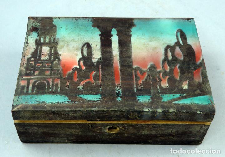 Cajas y cajitas met&aacute;licas: Caja joyero madera Dec&oacute; con espejo a&ntilde;os 20 - 30