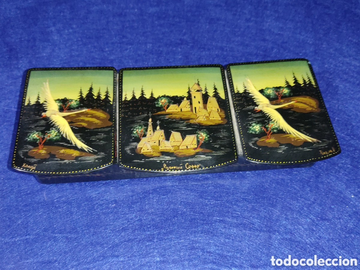 Cajas y cajitas met&aacute;licas: Caja rusa de madera con 3 departamentos,joyero,hecha a mano.