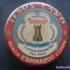 Cajas y cajitas metálicas: LATA PIMENTON EL CASTILLO. JESUS CANO. ESPINARDO MURCIA