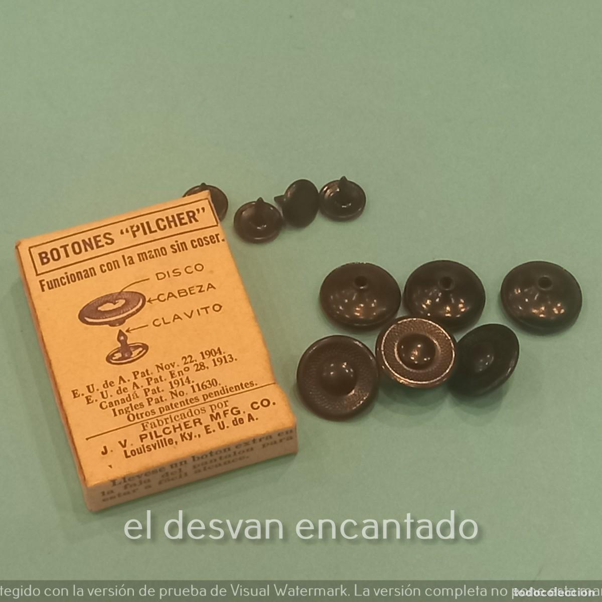 Blechdosen und Kisten: Botones PILCHER. Cajita original primer tercio S. XX. Articulo de mercer&iacute;a