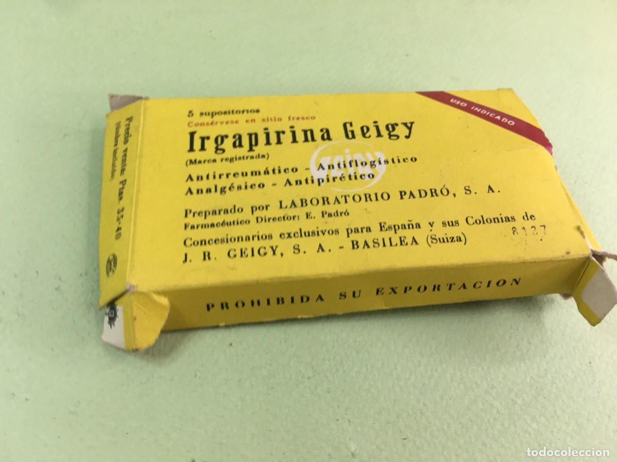 Boxes and metal boxes: CAJA DE FARMACIA IRGAPIRINA GEIGY SUPOSITORIOS