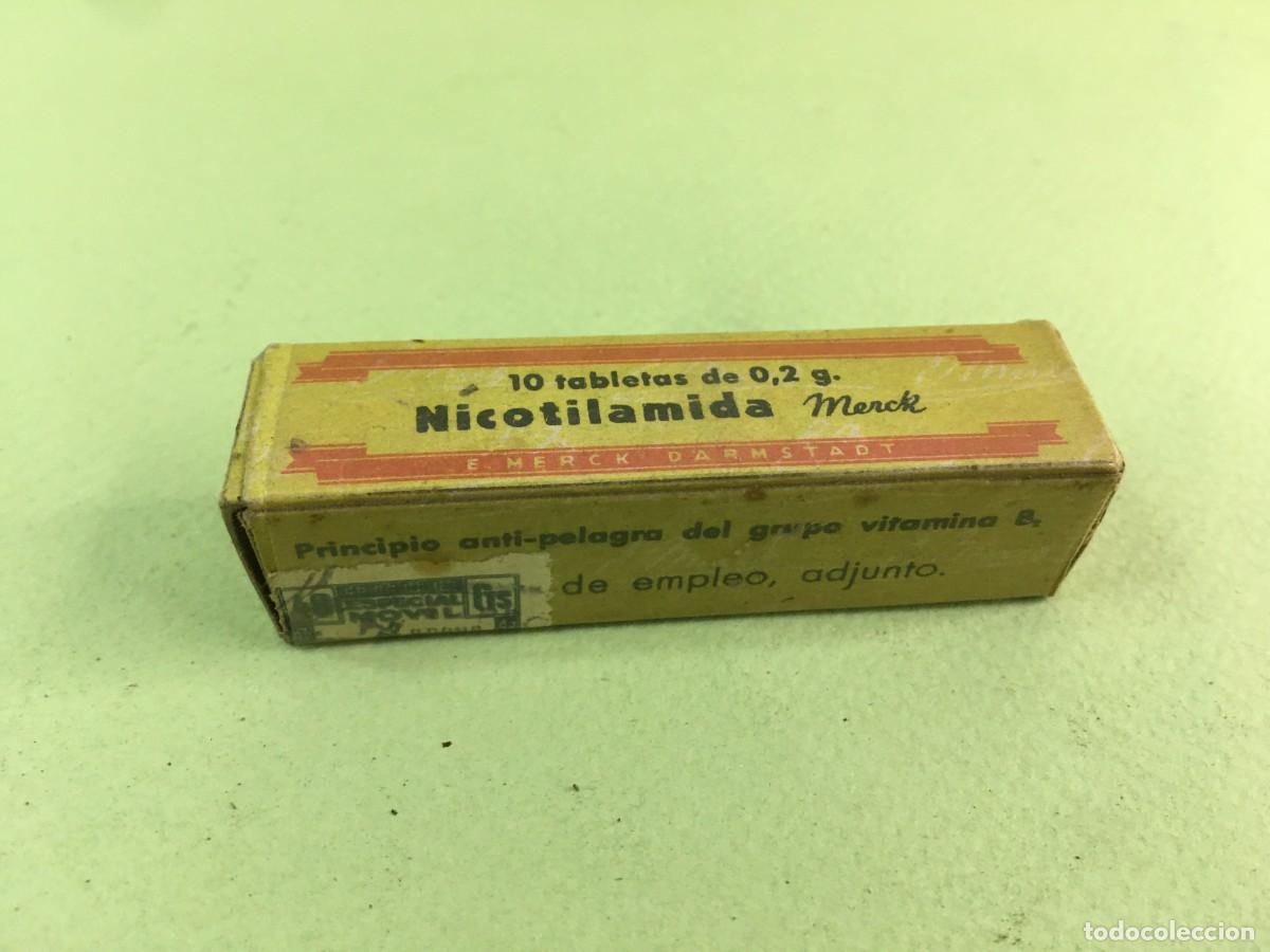 Boxes and metal boxes: CAJA DE FARMACIA NICOTILAMIDA DE MERCK