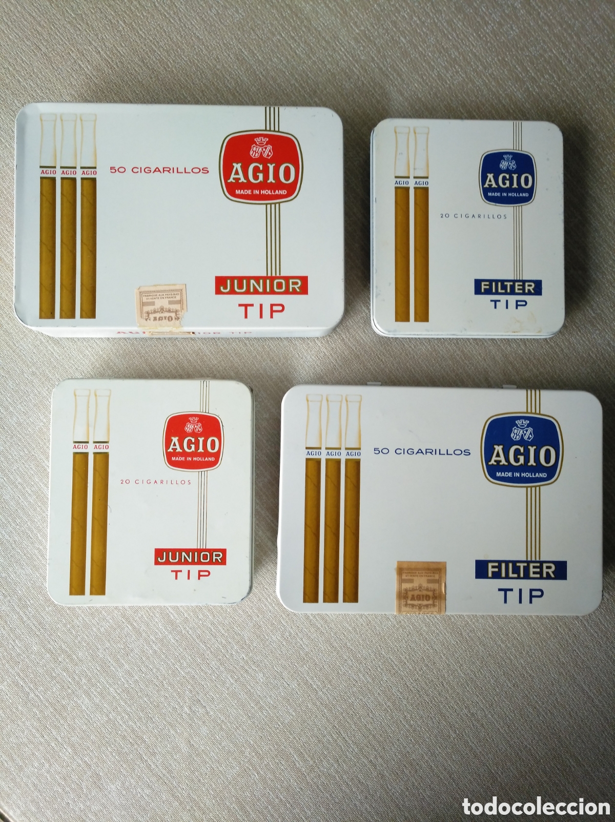 Bo&icirc;tes et petites bo&icirc;tes m&eacute;talliques: 4 CAJAS MET&Aacute;LICAS. PURITOS, CIGARRILLOS AGIO