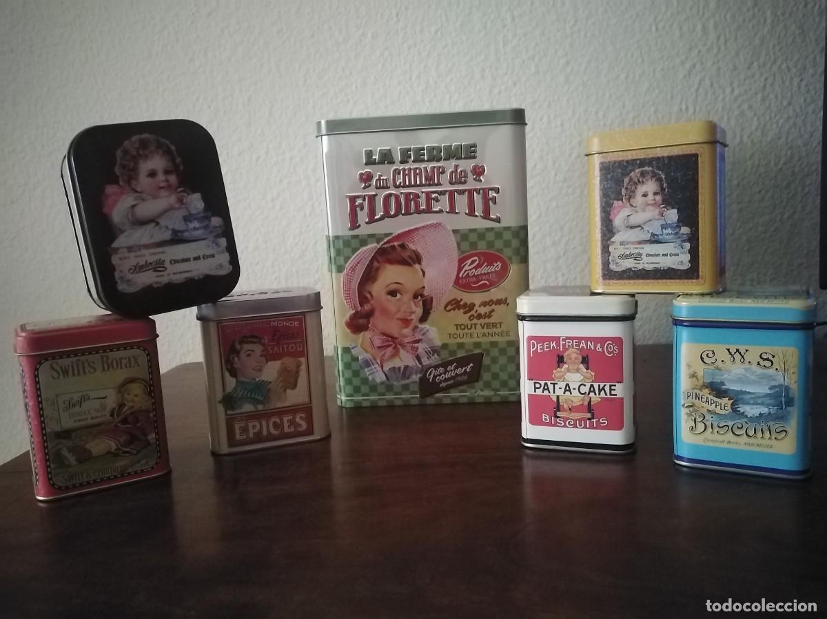 Cajas y cajitas met&aacute;licas: 7 Cajas de lata estilo Vintaje. - Foto 1