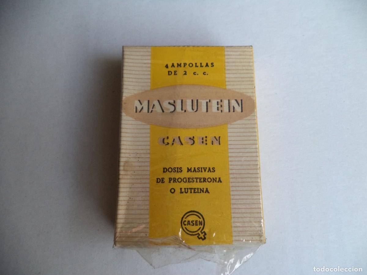 Cajas y cajitas met&aacute;licas: Caja Medicamento farmaceutico Maslutein( Medicamento Caducado )Solo para coleccionismo.