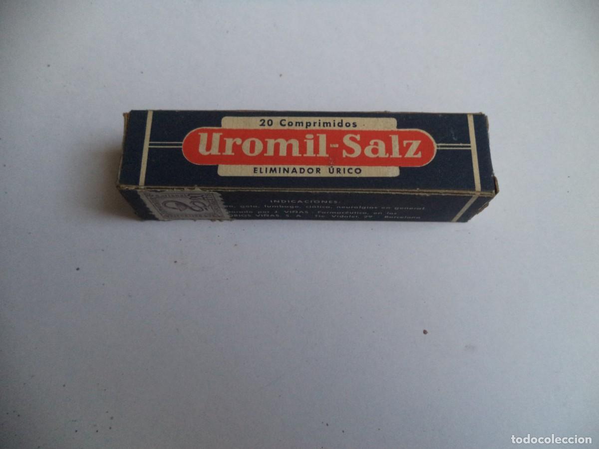 Cajas y cajitas met&aacute;licas: Caja Medicamento farmaceutico Uromil-Salz( Medicamento Caducado )Solo para coleccionismo.