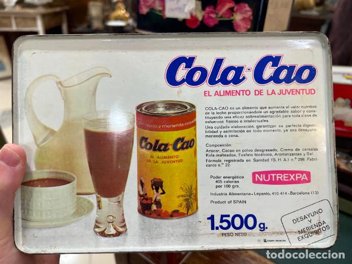 Cajas y cajitas met&aacute;licas: ANTIGUA LATA CAJA METALICA PUBLICIDAD COLA CAO - MEDIDA 21,5X14,5X9,5 CM