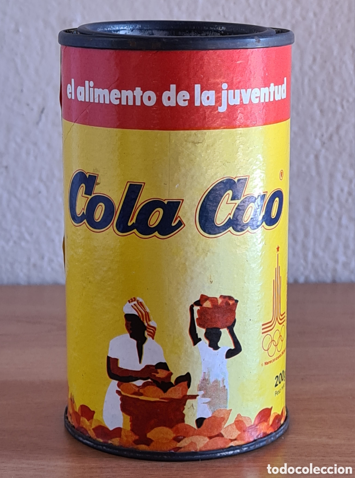 Cajas y cajitas met&aacute;licas: Caja Lata Cola Cao Logo Juegos Ol&iacute;mpicos Mosc&uacute; 1980 URSS Nutrexpa Cacao Desayuno Merienda Decoraci&oacute;n