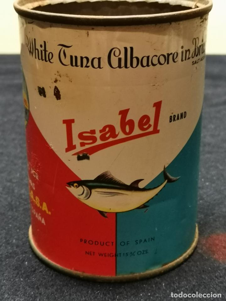 Cajas y cajitas met&aacute;licas: VIEJA LATA DE AT&Uacute;N ISABEL - Foto 5