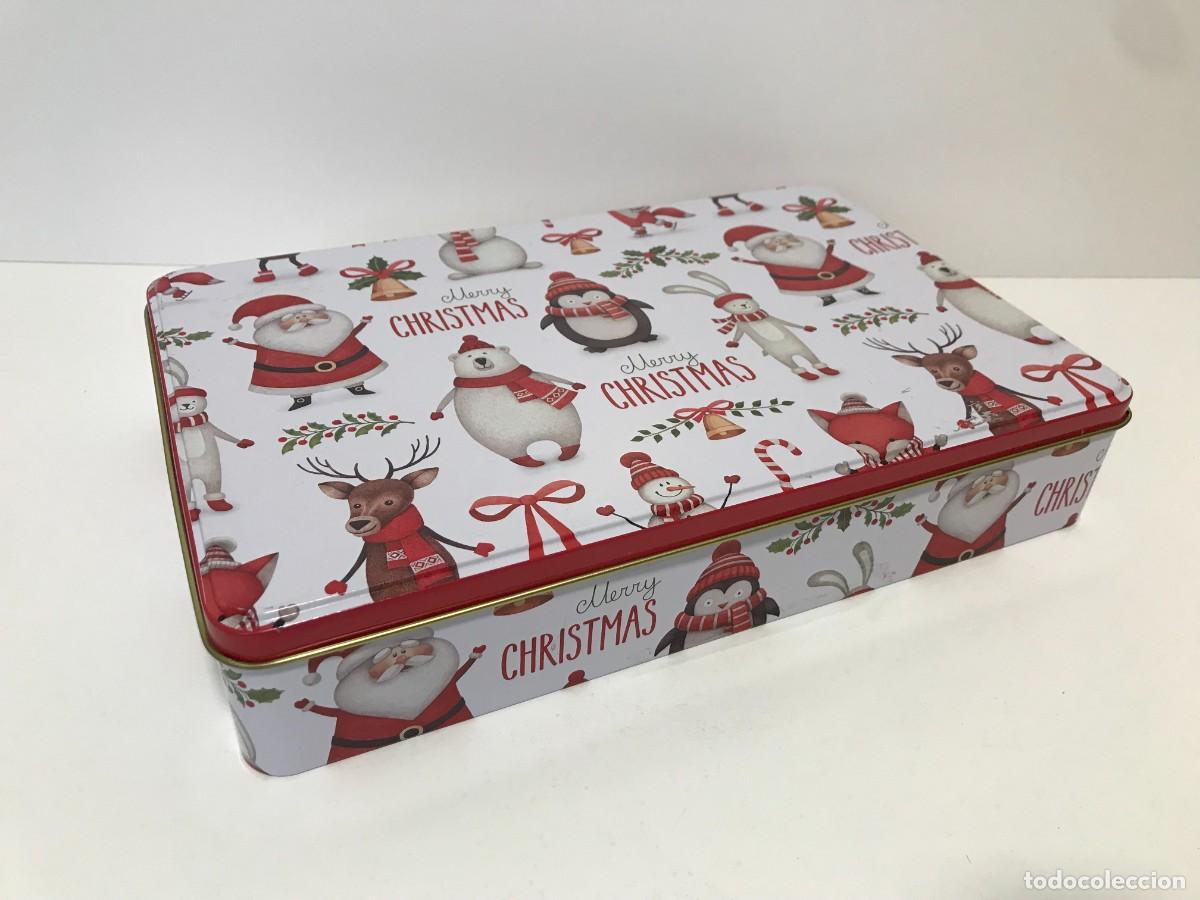 Boxes and metal boxes: CAJA METAL MERRY CHRISMAS, TIPO REGLERO, 28X18X5 CMS