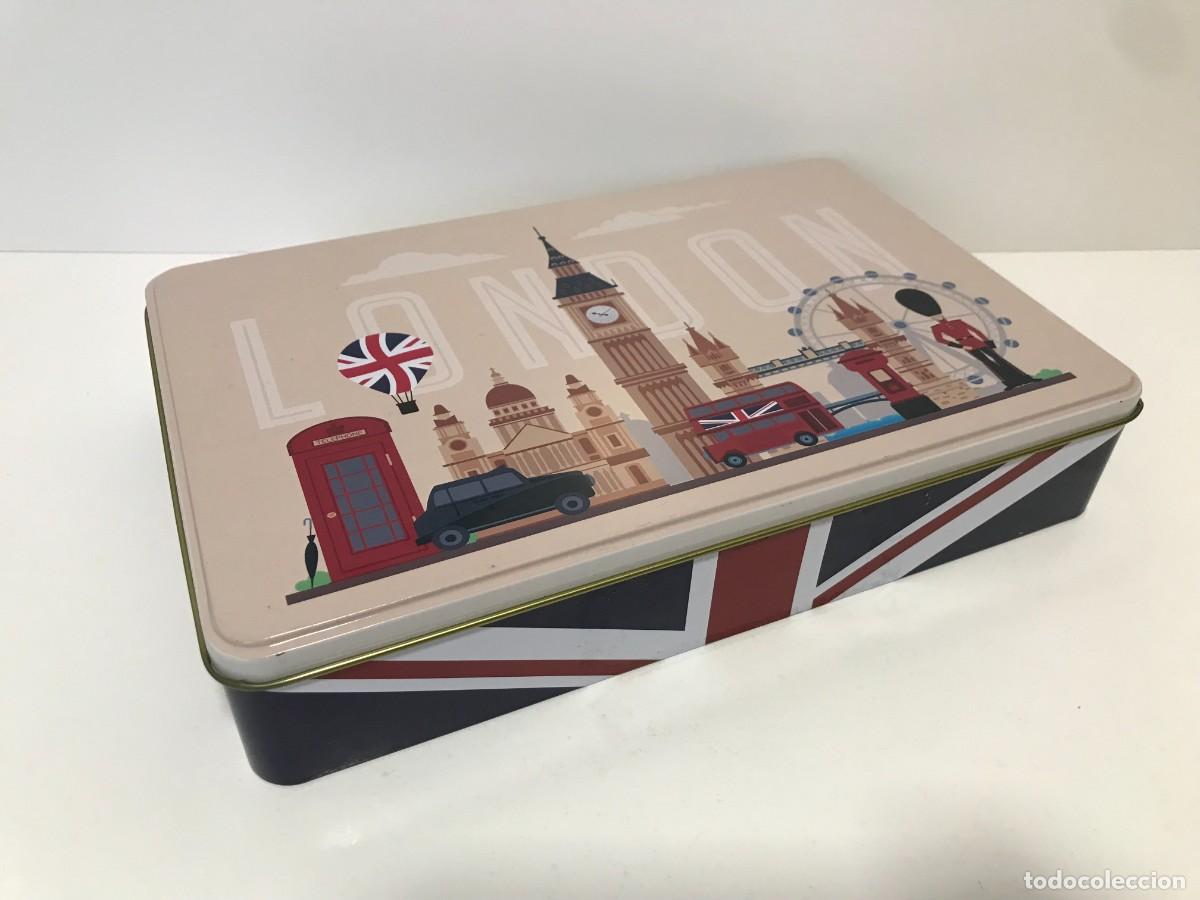 Boxes and metal boxes: CAJA METAL LONDON INGLATERRA, TIPO REGLERO, 28X18X5 CMS