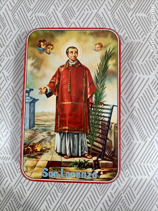 Cajas y cajitas met&aacute;licas: Antigua caja de nata de membrillo.Manuel Estepa Aguilar .Puente Genil