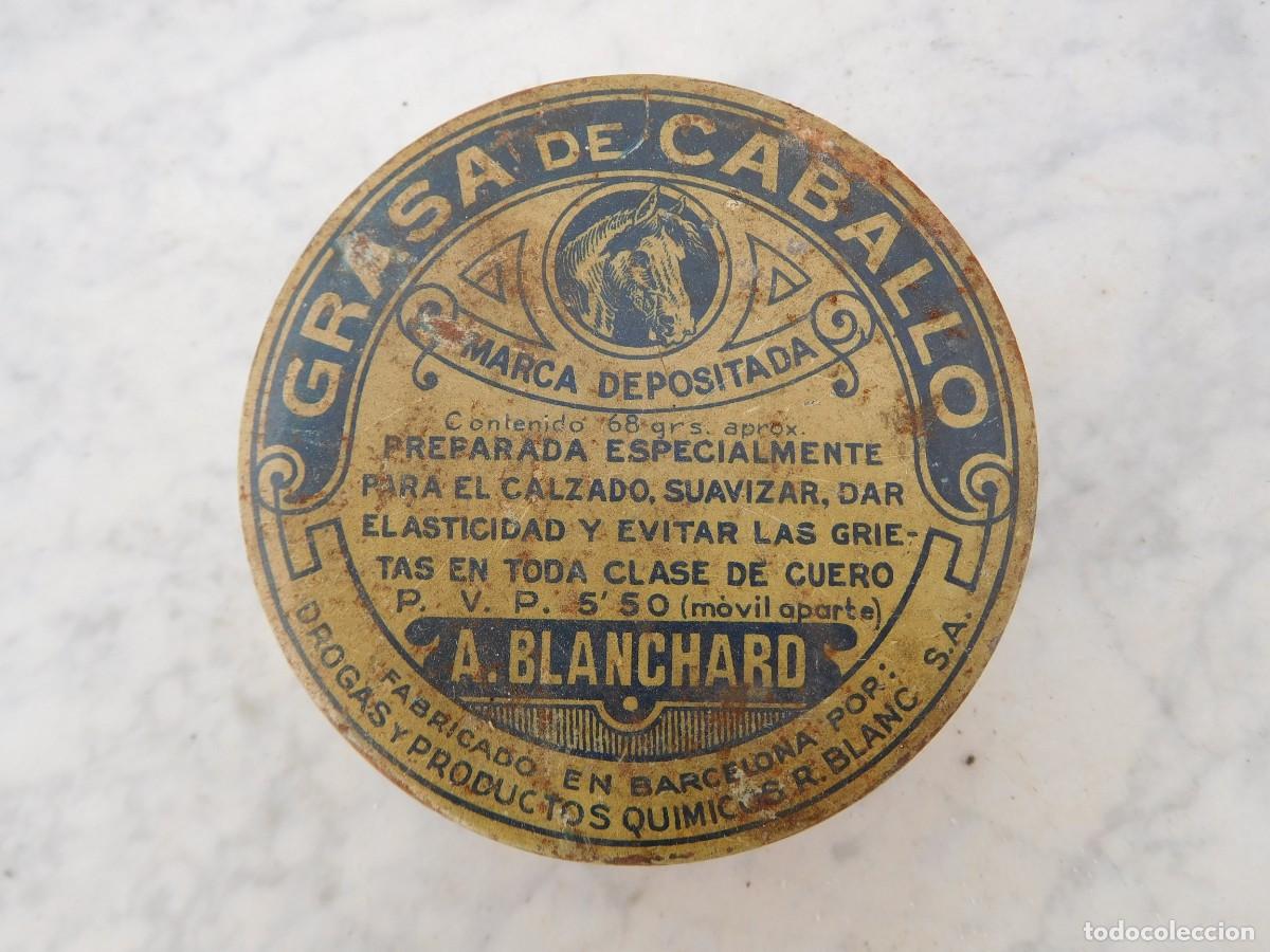 Casse e cassette metalliche: Caja de lata antigua grasa de caballo A. Blanchard