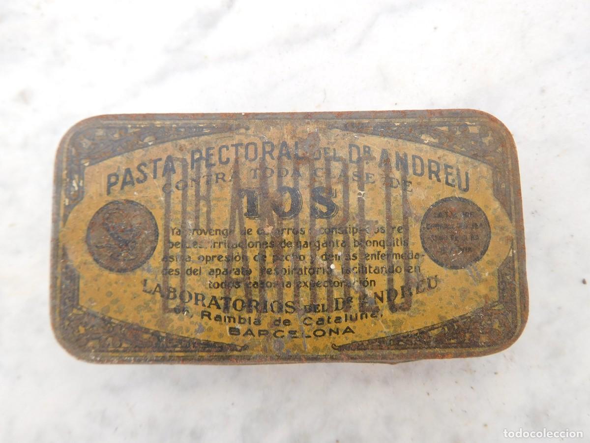 Casse e cassette metalliche: Caja de lata antigua pasta pectoral Dr. Andreu