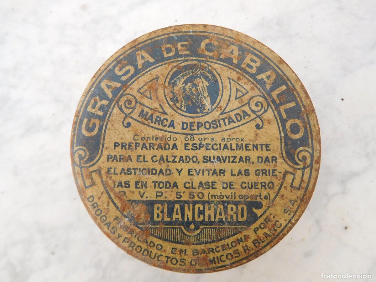 Casse e cassette metalliche: Caja de lata antigua grasa de caballo A. Blanchard