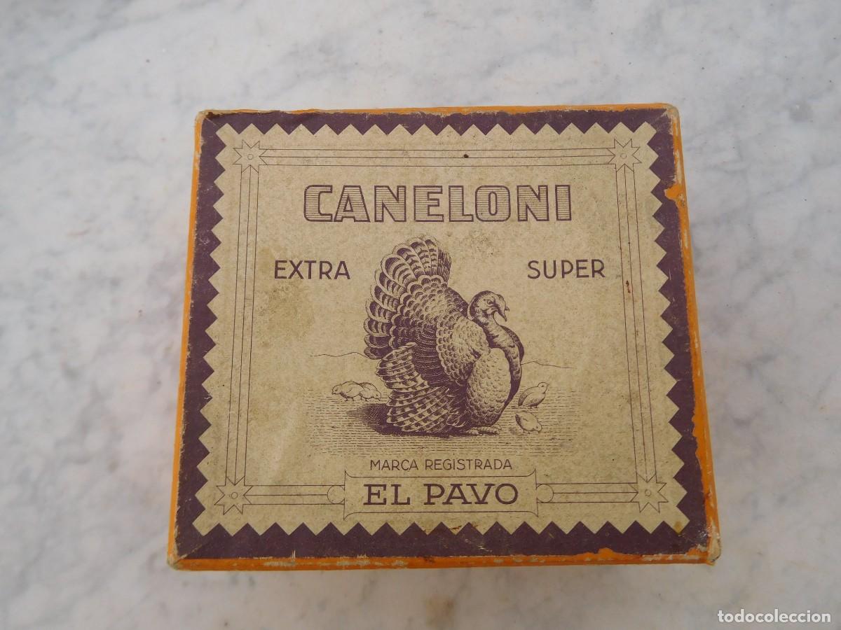 Casse e cassette metalliche: Caja de carton antigua pasta caneloni el pavo
