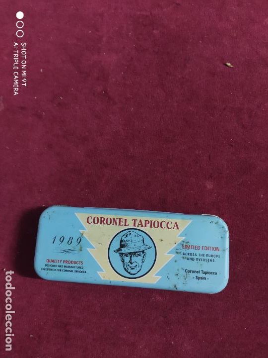 Cajas y cajitas met&aacute;licas: caja de chapa coronel tapiocca edicion limitada 1989 16,5 x 6,5 x 2,5 cm