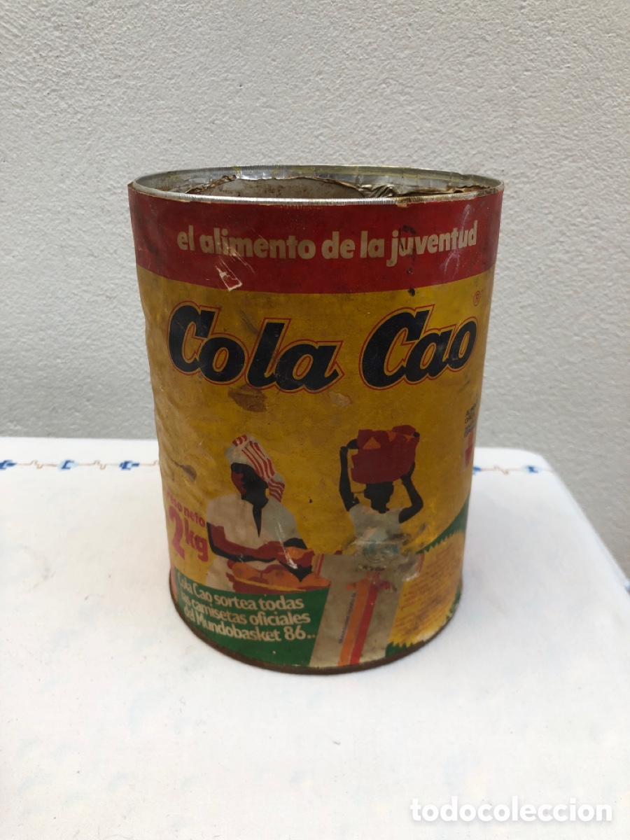 Cajas y cajitas met&aacute;licas: Bote Cola Cao mundial basket 1986