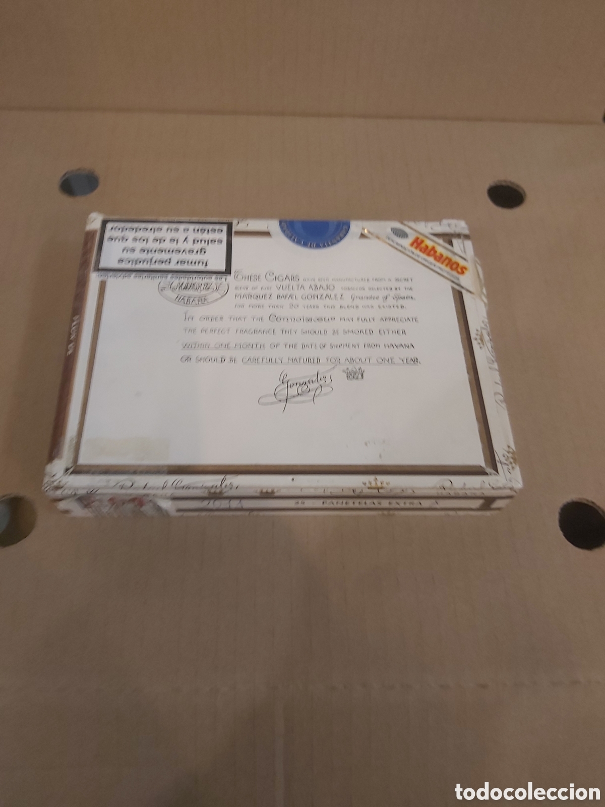 Blechdosen und Kisten: 25 panetelas extra caja vac&iacute;a habanos flor de Rafael Gonz&aacute;lez M&aacute;rquez