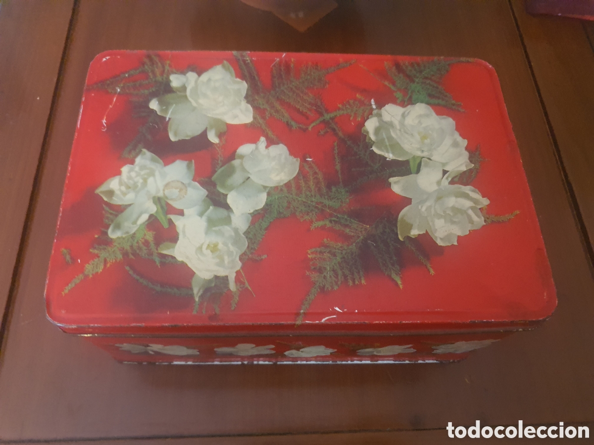 Cajas y cajitas met&aacute;licas: CAJA VINTAGE METALICA COLA CAO FLORES A&Ntilde;OS 70