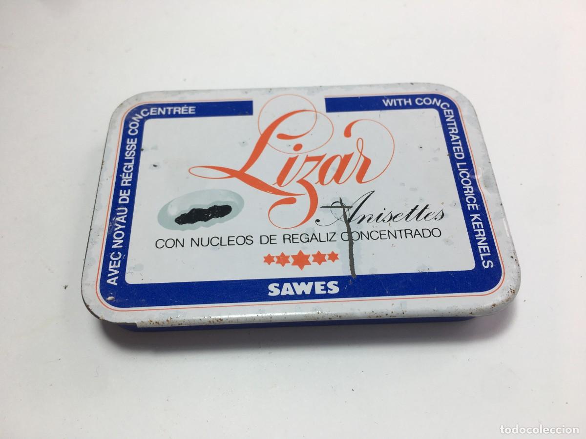 Bo&icirc;tes et petites bo&icirc;tes m&eacute;talliques: CAJA LATA ANISETTES REGALIZ LIZAR