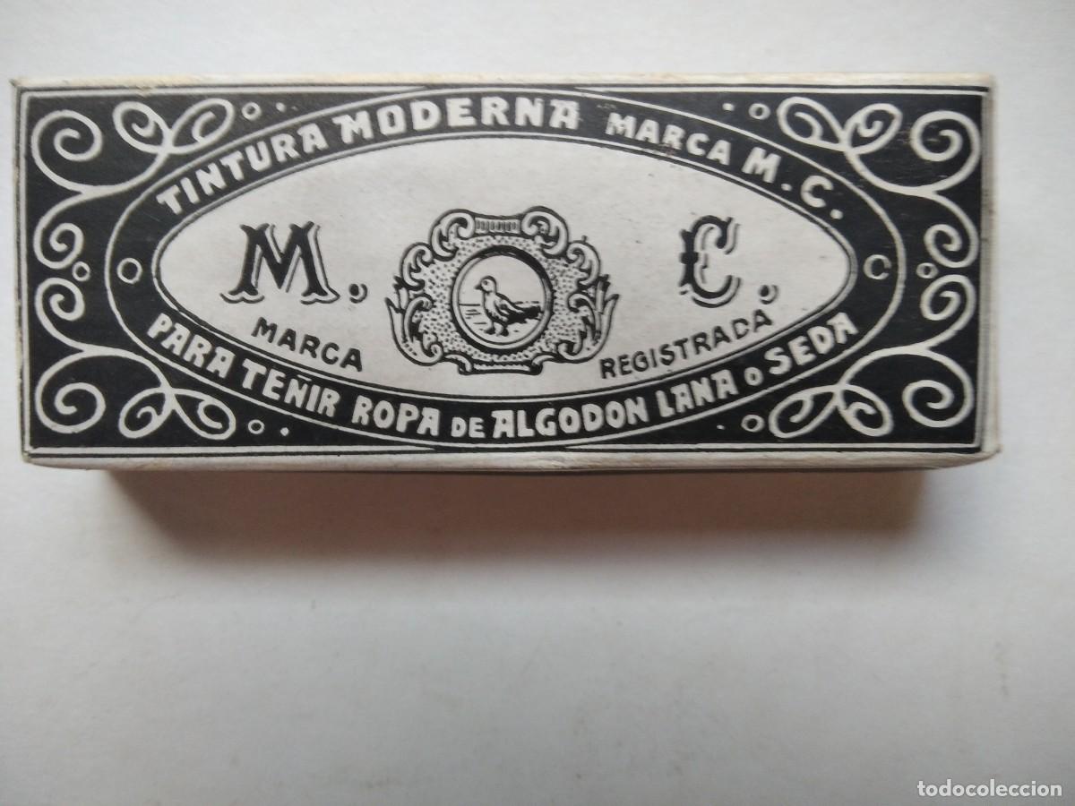 Cajas y cajitas met&aacute;licas: ANTIGUO ESTUCHE TINTURA MODERNA,MARCA M.C.,COLOR NEGRO,PARA ROPA,ALGODON,LANA Y SEDA,CON PRECINTO.