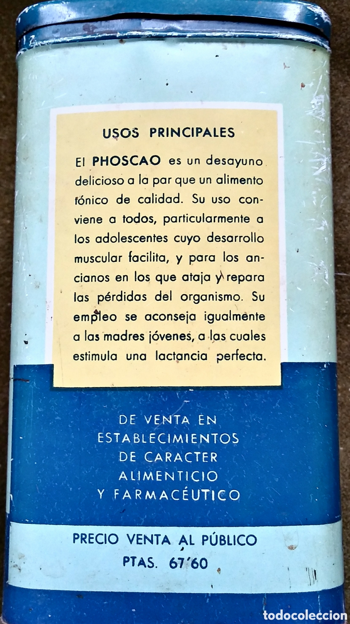 Cajas y cajitas met&aacute;licas: lata de cafe phoscao a&ntilde;os 60 - Foto 3