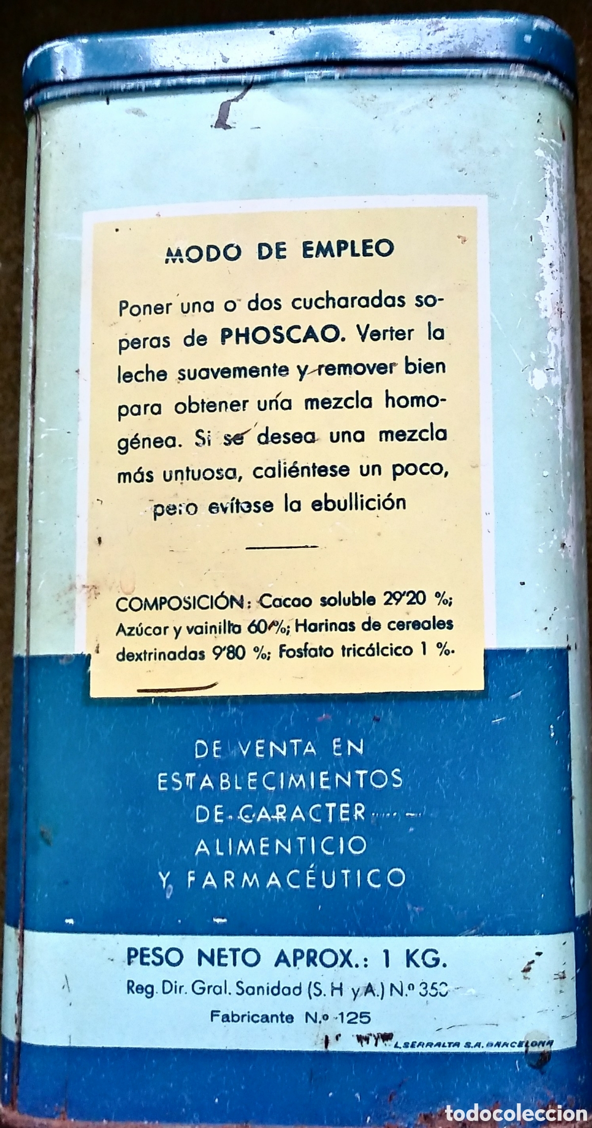 Cajas y cajitas met&aacute;licas: lata de cafe phoscao a&ntilde;os 60 - Foto 4