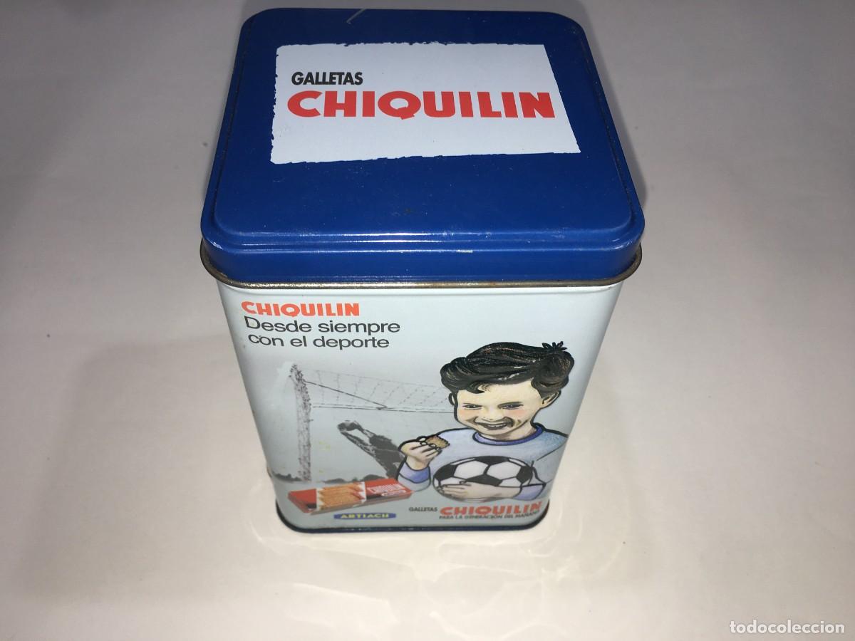 Bo&icirc;tes et petites bo&icirc;tes m&eacute;talliques: CAJA DE GALLETAS CHIQUILIN ARTIACH