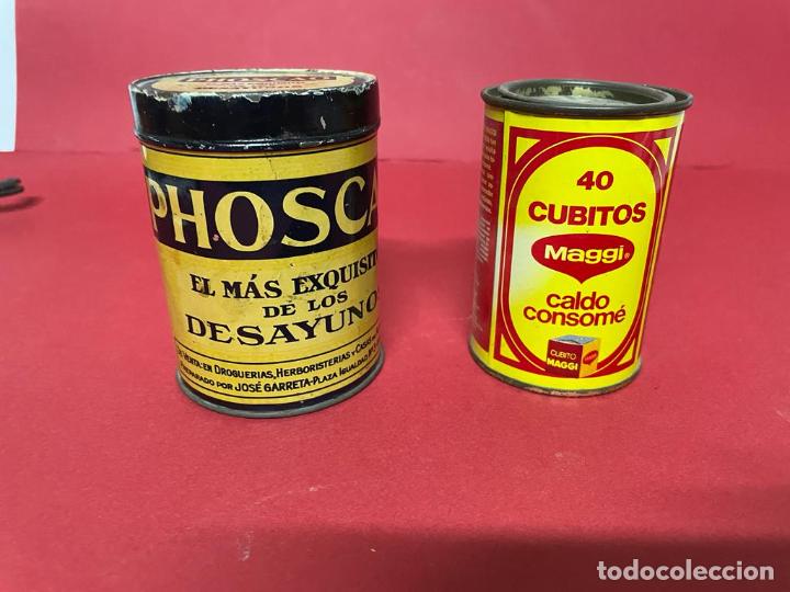Cajas y cajitas met&aacute;licas: LOTE DE DOS BOTES (PHOSCAO Y MAGGI) - Foto 1