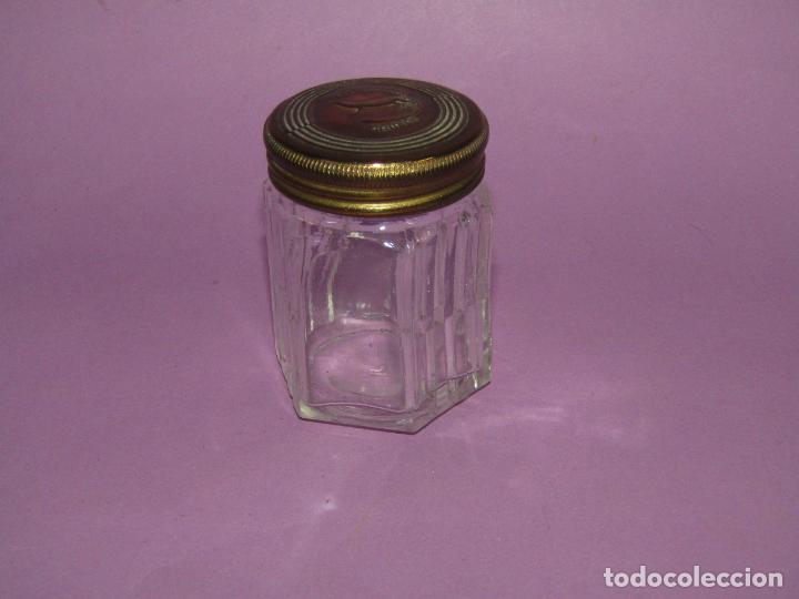 Cajas y cajitas met&aacute;licas: Antiguo Frasco de Cristal y Lat&oacute;n de Restaurador ARMI&Ntilde;O