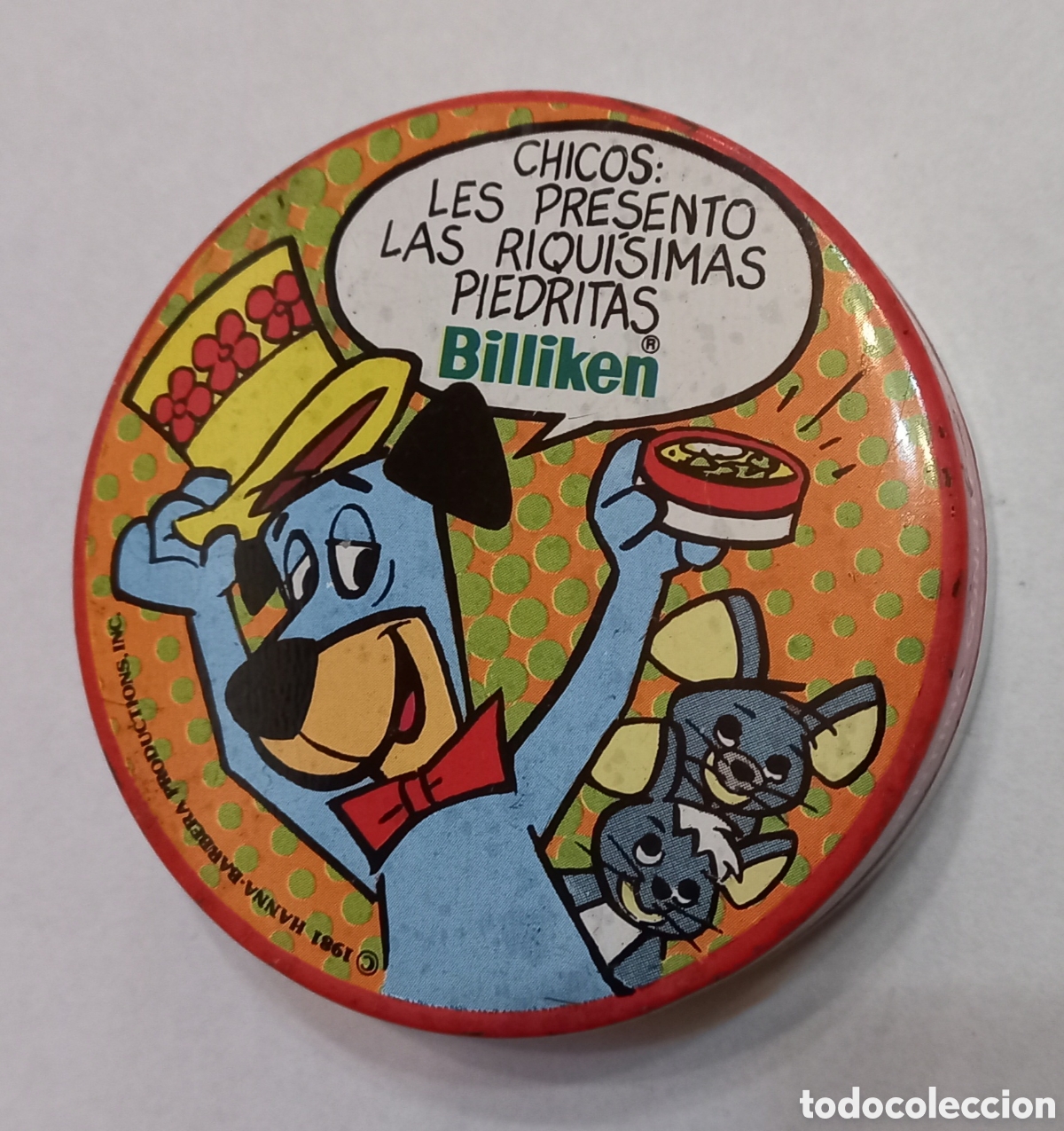 Cajas y cajitas met&aacute;licas: Lata vintage de confites piedritas Billiken 1981 producto Argentino env&iacute;o de M&aacute;laga