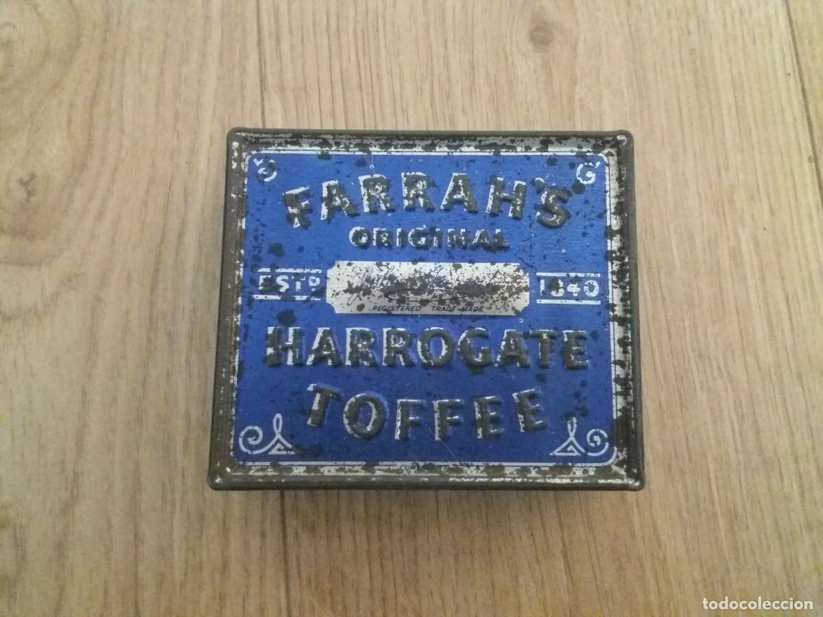 Blechdosen und Kisten: Caja. Cajita met&aacute;lica. Farrah's original. Harrogate Toffee. A&ntilde;os 70.