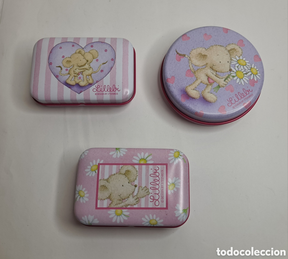 Cajas y cajitas met&aacute;licas: LILLEBI. LOTE 3 CAJAS METAL. NUEVAS. SIN ESTRENAR. LATA. A&Ntilde;OS 80 - 90. CAJITA. PASTILLERO.