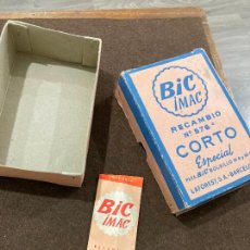 Cajas y cajitas metálicas: CAJA DE CARTON RECAMBIOS BOLIGRAFO BIC IMAC CORTO ESPECIAL, LAFOREST BARCELONA AÑO 1961 MIDE 16X10X5